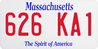 MA license plate 626KA1