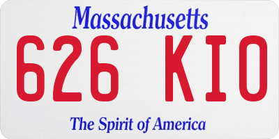 MA license plate 626KI0
