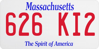 MA license plate 626KI2