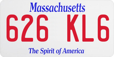 MA license plate 626KL6