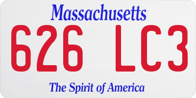 MA license plate 626LC3