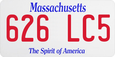 MA license plate 626LC5