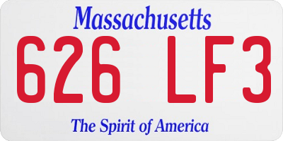 MA license plate 626LF3