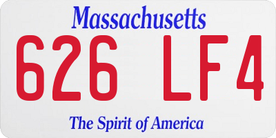 MA license plate 626LF4