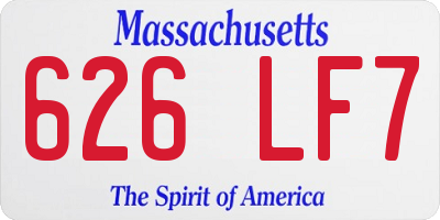 MA license plate 626LF7