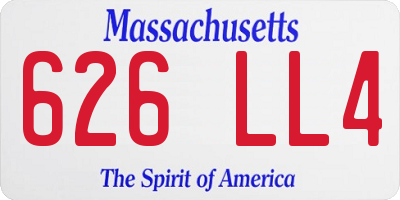 MA license plate 626LL4