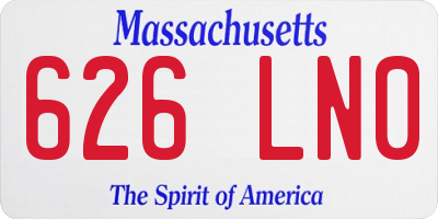 MA license plate 626LN0