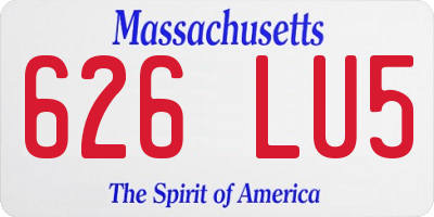 MA license plate 626LU5