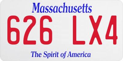 MA license plate 626LX4