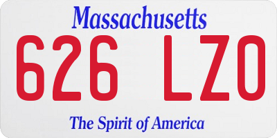 MA license plate 626LZ0
