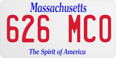 MA license plate 626MC0