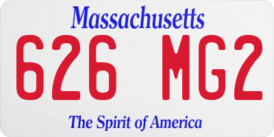 MA license plate 626MG2