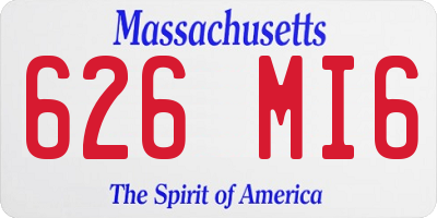 MA license plate 626MI6