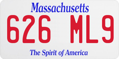 MA license plate 626ML9