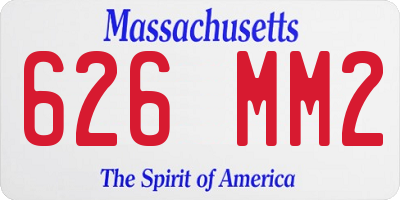 MA license plate 626MM2