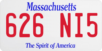 MA license plate 626NI5