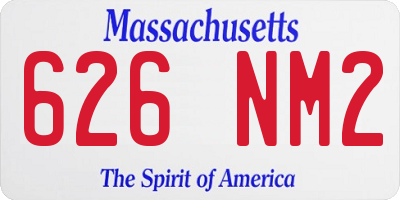 MA license plate 626NM2