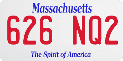 MA license plate 626NQ2