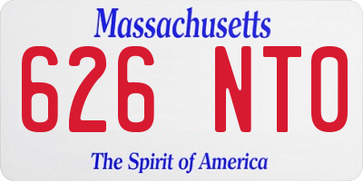 MA license plate 626NT0