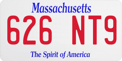 MA license plate 626NT9