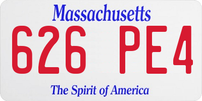 MA license plate 626PE4