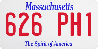 MA license plate 626PH1