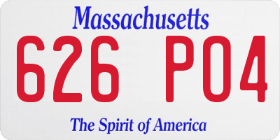 MA license plate 626PO4
