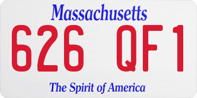 MA license plate 626QF1