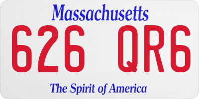MA license plate 626QR6