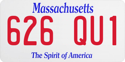 MA license plate 626QU1