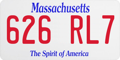 MA license plate 626RL7