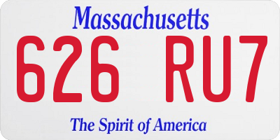 MA license plate 626RU7