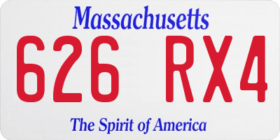 MA license plate 626RX4