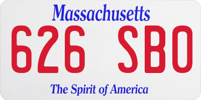 MA license plate 626SB0