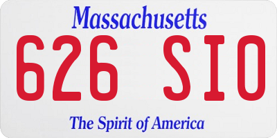 MA license plate 626SI0