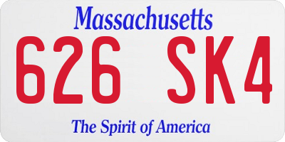 MA license plate 626SK4
