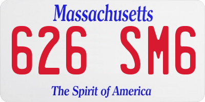 MA license plate 626SM6