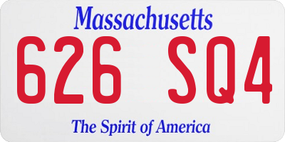 MA license plate 626SQ4