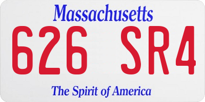 MA license plate 626SR4