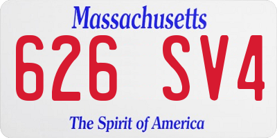 MA license plate 626SV4