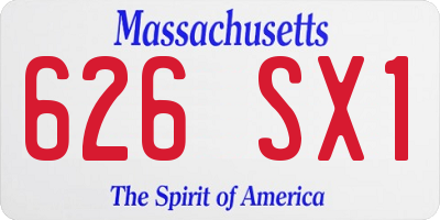 MA license plate 626SX1