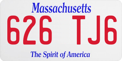 MA license plate 626TJ6