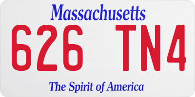MA license plate 626TN4
