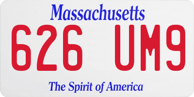 MA license plate 626UM9
