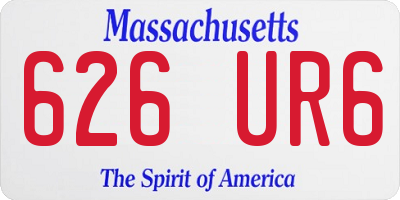 MA license plate 626UR6