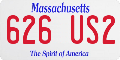 MA license plate 626US2