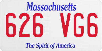MA license plate 626VG6