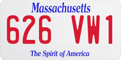 MA license plate 626VW1