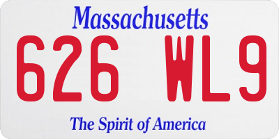MA license plate 626WL9