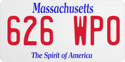 MA license plate 626WP0